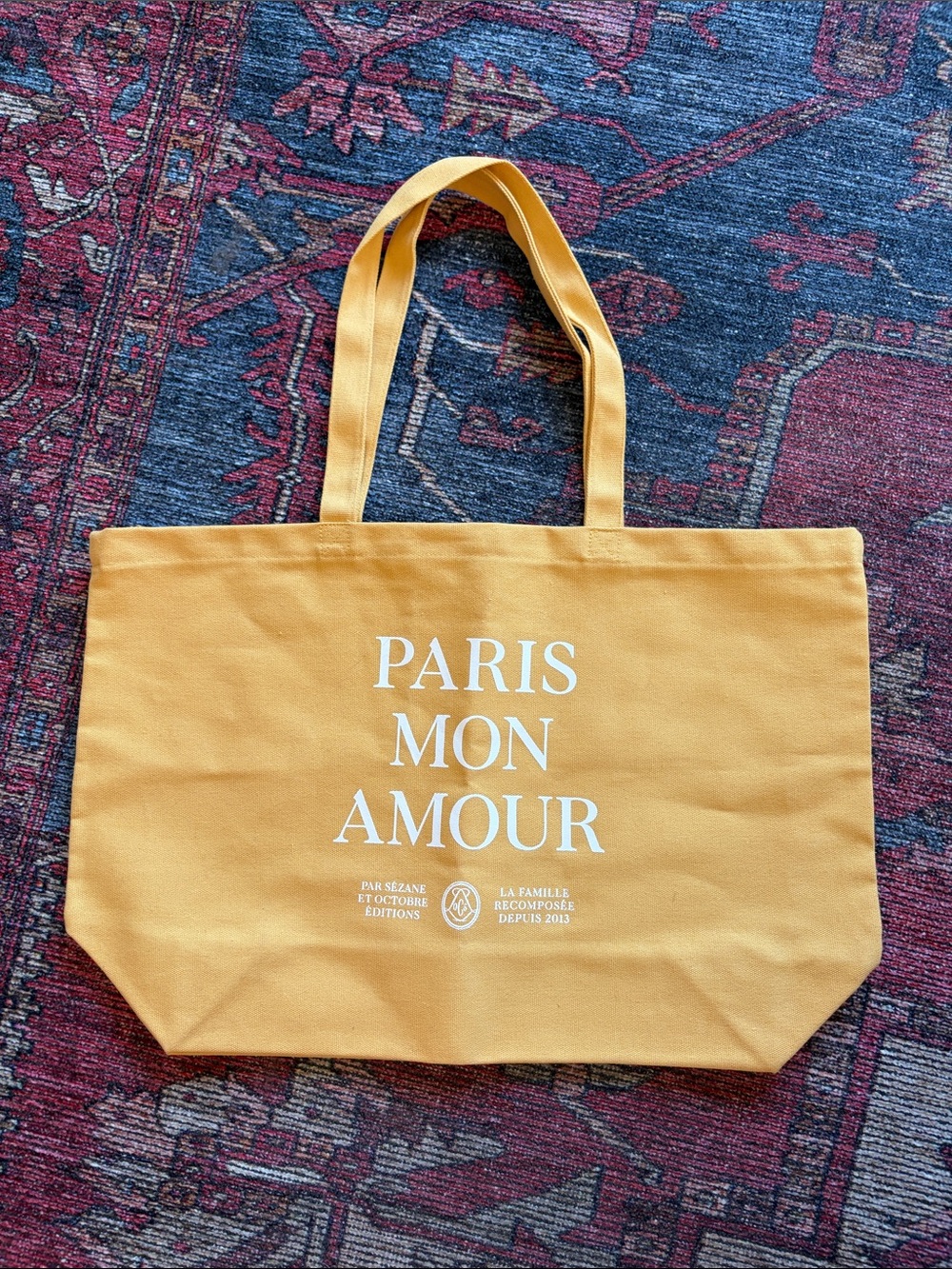 Sezane Paris Mon Amour Yellow Tote Bag